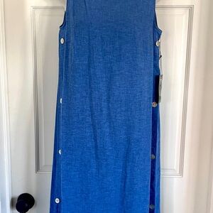 Habitat Blue Midi Dress Sleeveless Scoop Neck